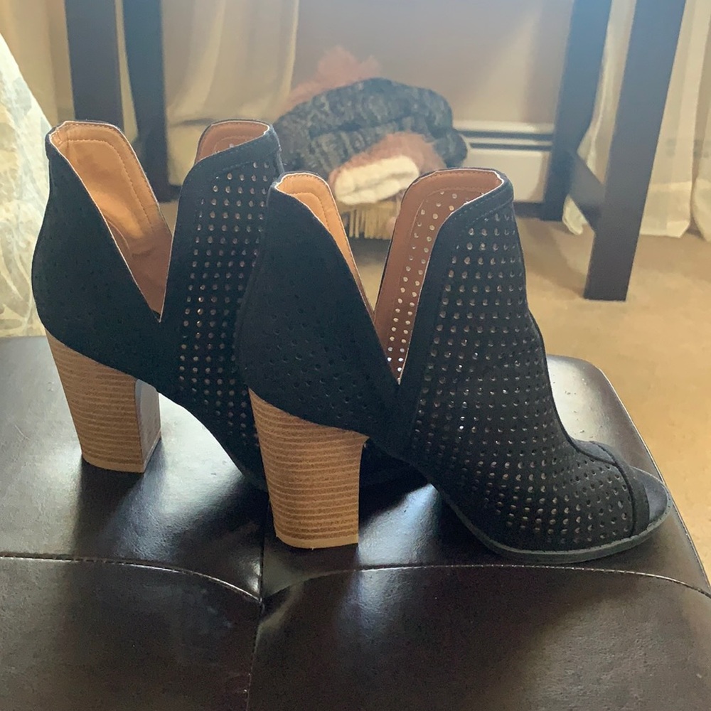 Peep toe booties